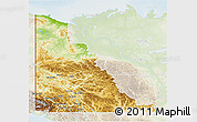 Physical 3D Map of Yukon, lighten