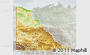 Physical 3D Map of Yukon, lighten, semi-desaturated
