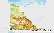 Physical 3D Map of Yukon, single color outside