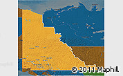 Political 3D Map of Yukon, darken