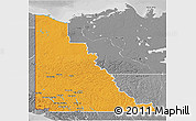 Political 3D Map of Yukon, desaturated