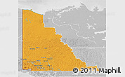 Political 3D Map of Yukon, lighten, desaturated