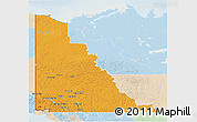 Political 3D Map of Yukon, lighten