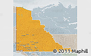 Political 3D Map of Yukon, lighten, semi-desaturated