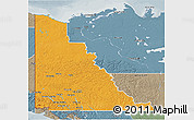 Political 3D Map of Yukon, semi-desaturated
