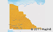 Political 3D Map of Yukon, single color outside