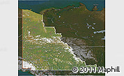 Satellite 3D Map of Yukon, darken