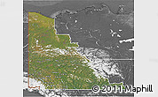 Satellite 3D Map of Yukon, desaturated