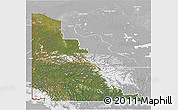 Satellite 3D Map of Yukon, lighten, desaturated