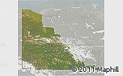 Satellite 3D Map of Yukon, lighten, semi-desaturated