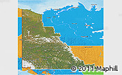 Satellite 3D Map of Yukon, political outside