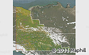 Satellite 3D Map of Yukon, semi-desaturated