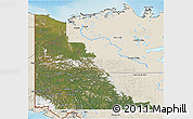 Satellite 3D Map of Yukon, shaded relief outside
