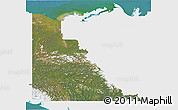 Satellite 3D Map of Yukon, single color outside
