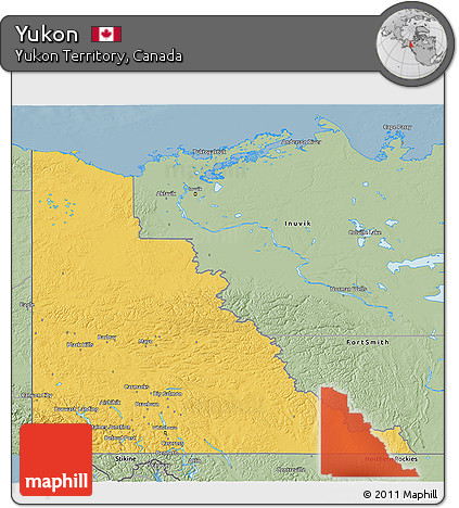 Savanna Style 3D Map of Yukon
