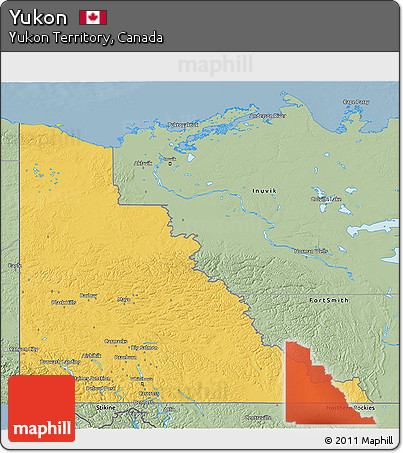 Savanna Style 3D Map of Yukon
