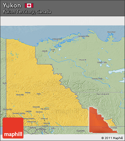 Savanna Style 3D Map of Yukon