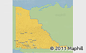 Savanna Style 3D Map of Yukon, single color outside