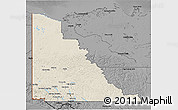 Shaded Relief 3D Map of Yukon, darken, desaturated