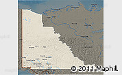 Shaded Relief 3D Map of Yukon, darken