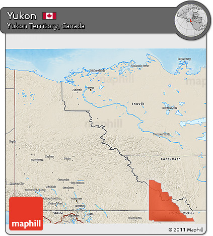 Shaded Relief 3D Map of Yukon