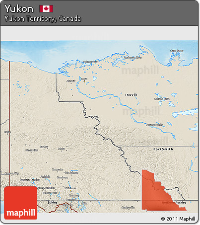 Shaded Relief 3D Map of Yukon