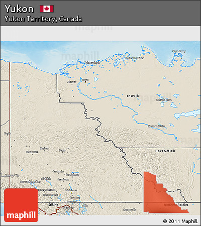 Shaded Relief 3D Map of Yukon