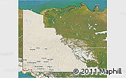 Shaded Relief 3D Map of Yukon, satellite outside