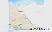 Shaded Relief 3D Map of Yukon, single color outside