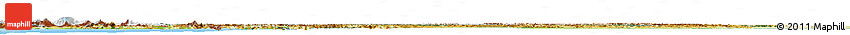 Satellite Horizon Map of Yukon, physical outside