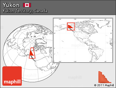 Blank Location Map of Yukon, within the entire country