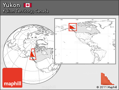 Blank Location Map of Yukon, highlighted country, within the entire country