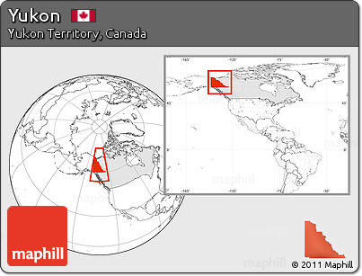 Blank Location Map of Yukon, highlighted country, within the entire country