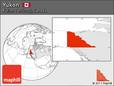 Blank Location Map of Yukon, highlighted country