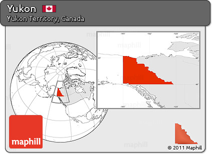 Blank Location Map of Yukon, highlighted country