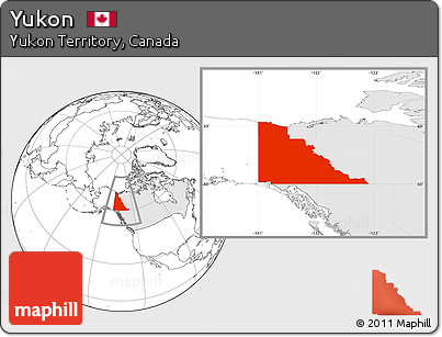 Blank Location Map of Yukon, highlighted country