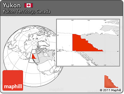 Blank Location Map of Yukon, highlighted country, highlighted parent region
