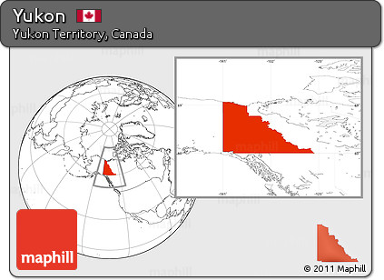 Blank Location Map of Yukon, highlighted parent region