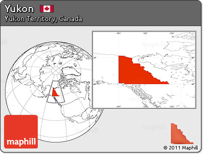 Blank Location Map of Yukon, highlighted parent region