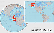 Gray Location Map of Yukon, within the entire country