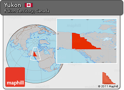 Gray Location Map of Yukon