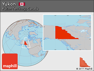 Gray Location Map of Yukon