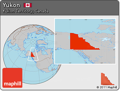Gray Location Map of Yukon