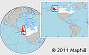 Gray Location Map of Yukon, highlighted country, within the entire country