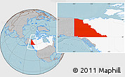 Gray Location Map of Yukon, highlighted country, hill shading