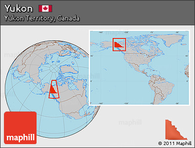 Gray Location Map of Yukon, highlighted parent region, within the entire country