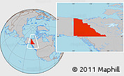 Gray Location Map of Yukon, highlighted parent region