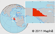 Gray Location Map of Yukon