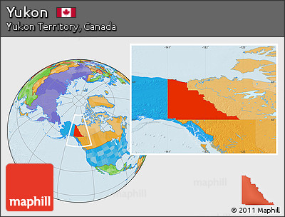 Political Location Map of Yukon