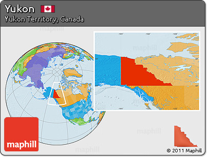 Political Location Map of Yukon